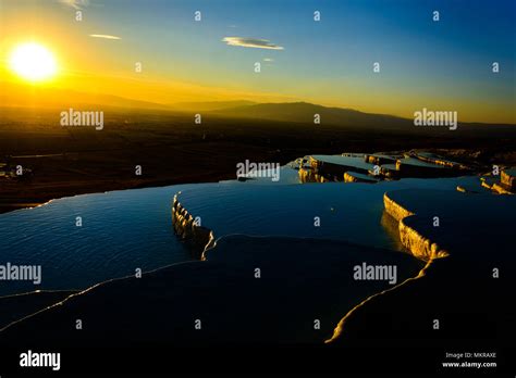 Lovely Sunset At Pamukkale In Turkey Stock Photo Alamy