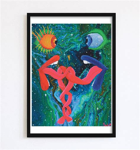 Cosmic Lovers 11x85 Art Print Psychedelic Spiritual Etsy