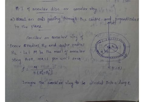 Solution Moment Of Inertia Of A Annular Disc Or Annular Ring Studypool