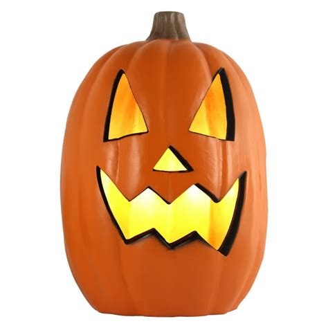 Halloween Pumpkin 16 Inch Lighted Jack O Lantern Holiday Pre Lit