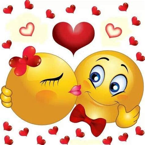 Zwei Coole Smileys Funny Emoticons Emoji Love Love Smiley