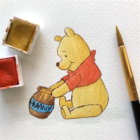 Winnie The Pooh ♥️🍯 Watercolor Disney Cute Disney Drawings Easy
