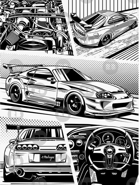 Comic Toyota Supra Toyota Supra Mk Toyota Supra Car Illustration
