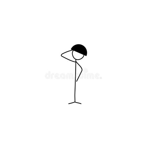Cartoon Icon Of Sketch Stick Figure Soldier Stock Vector