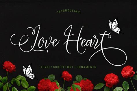 A Calligraphy Font For The Ages Love Heart Contains Beautiful And Bold