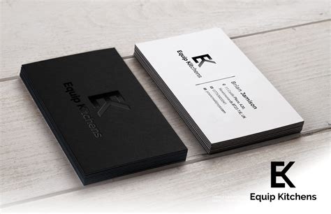A great business card lets you develop a recognizable brand and grow your. Professional, Upmarket, Interior Design Business Card Design for ek . equip kitchens by Riz ...