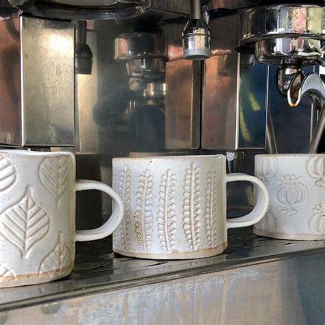 Handmade Stoneware Mug Seed Head Design Ceramic Pottery Rebecca