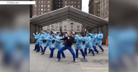 Nurses At Covid 19 Testing Site Keep Spirits Up With ‘level Up Dance