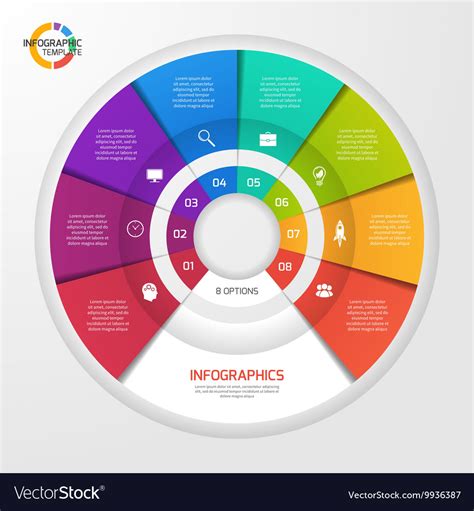 Circle Infographic Template 8 Options Royalty Free Vector