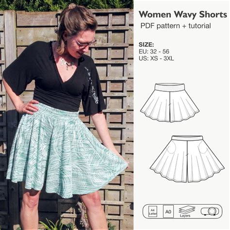 Women Skort Sewing Pattern Circle Shorts