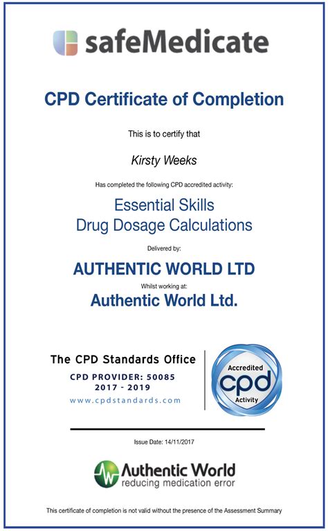 Safemedicates Blog — Cpd Certificate Of Completion