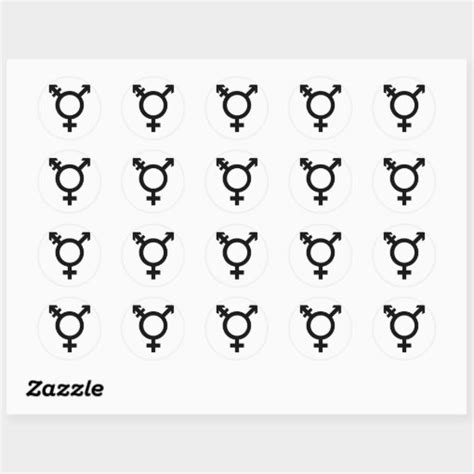 Black Transgender Symbol Classic Round Sticker Zazzle