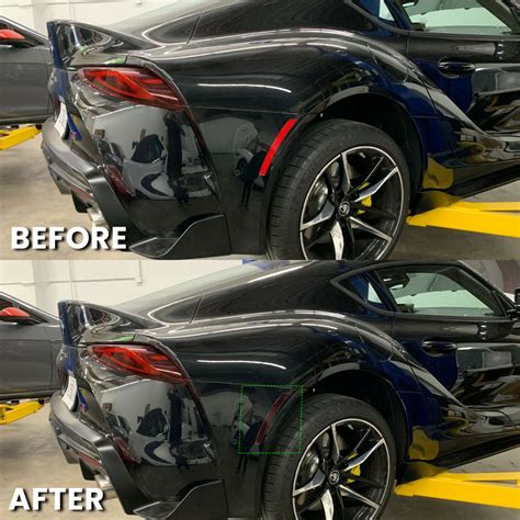 Toyota Supra Gr Rear Bumper Side Reflector Tint Pre Cut Overlay Smoke