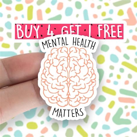 Mental Health Matters Brain Sticker Motivation Spirit Stickers Etsy
