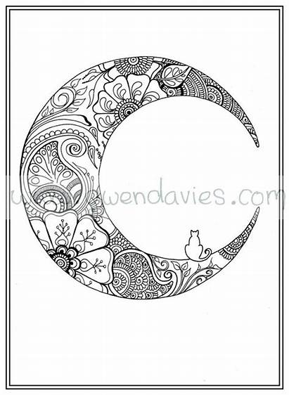 Moon Mindfulness Coloring Pages Adult Pdf Colouring