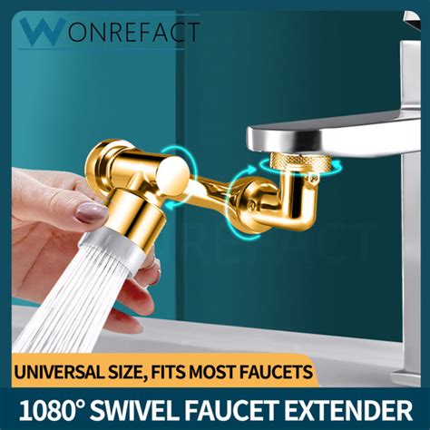 Universal Faucet Extender 1080° Faucet Aerator Gold Washbasin Extender