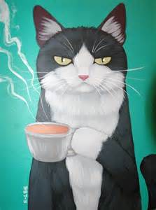 Tuxie with coffee