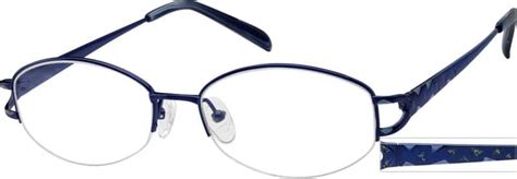 Blue Pure Titanium Half Rim Frame 5784 Zenni Optical Eyeglasses