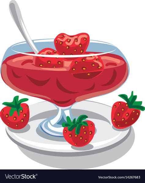 Strawberry Jam In Jar Royalty Free Vector Image