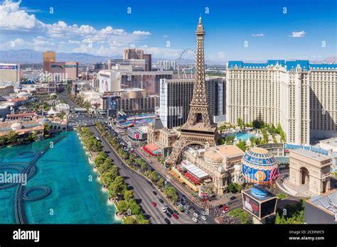 Las Vegas Strip Skyline As Seen At Sunny Day Stock Photo Alamy