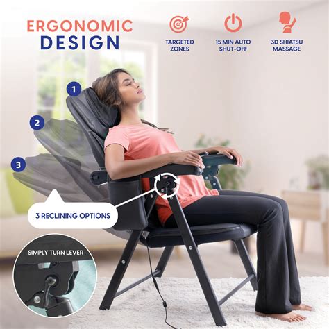 Belmint Folding Shiatsu Massage Chair With Heat Back Neck And Shoulder Massager