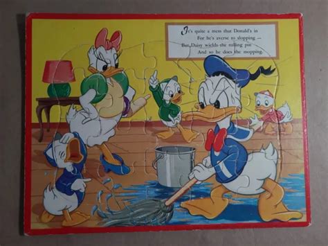Walt Disney Donald Duck And Daisy Frame Puzzle C Early 1950s 1798