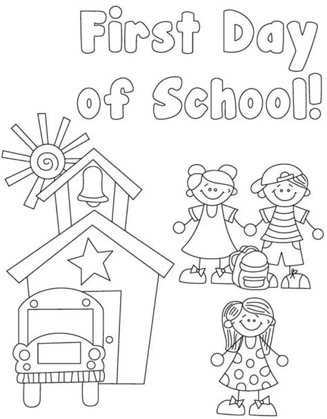 Happy First Day Of School Coloring Page Free Printable Coloring Pages