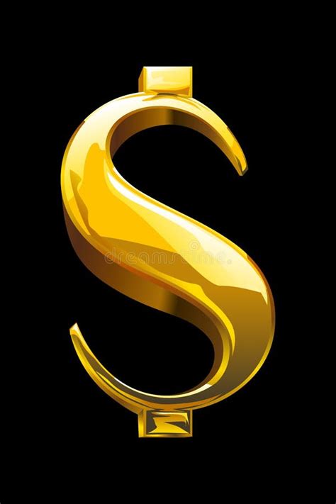 Gold Dollar Sign On Black Stock Vector Illustration Of Golden 121152305