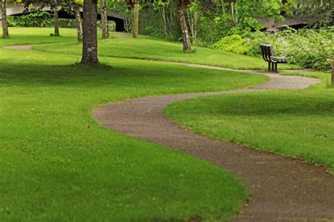 Free Images Path Grass Creek Structure Road Bench Field Lawn