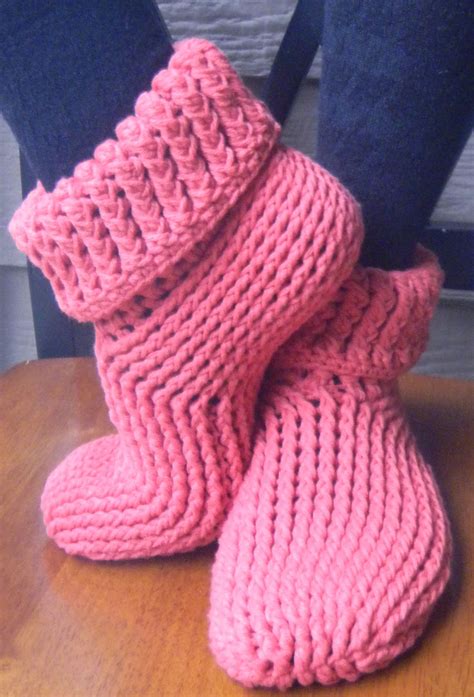 Crochet Pattern Knit Look Slipper Boots Trio 3 Patterns All Etsy