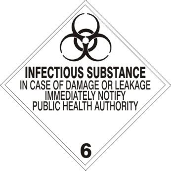 INFECTIOUS SUBSTANCE CLASS 6 Shipping Labels