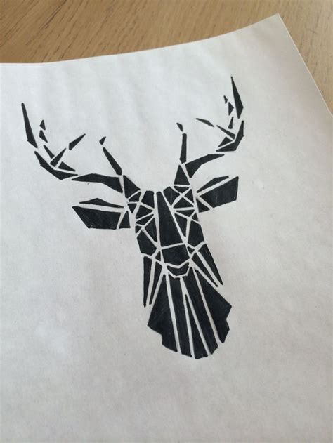 Full Black Geometric Deer Tattoo Design Tattooimagesbiz