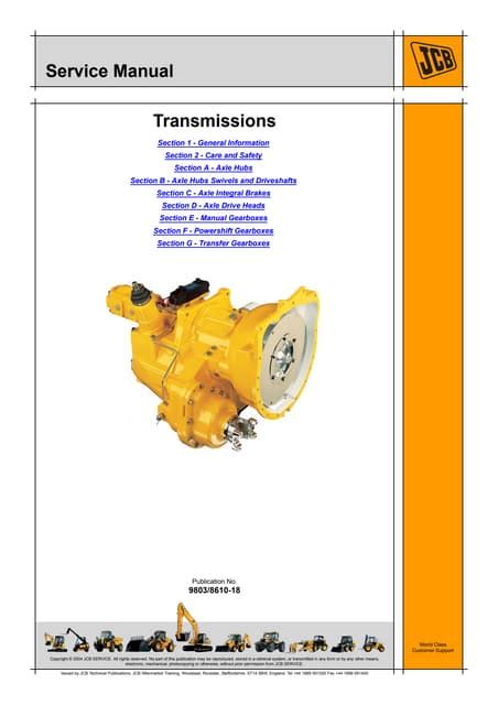 Jcb Transmissions Service Repair Manual Pdf