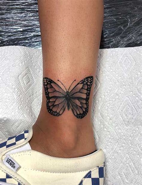 35 Super Cute And Dainty Ankle Tattoo Designs For Women Butterfly