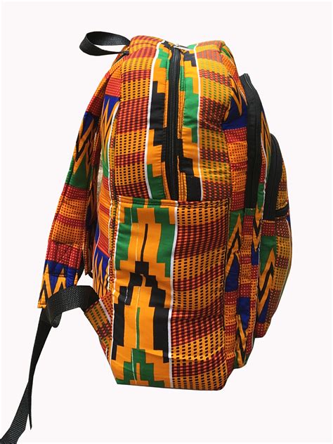Kente Print African Backpack Book Bag Rucksack Handmade Ankara Backpack