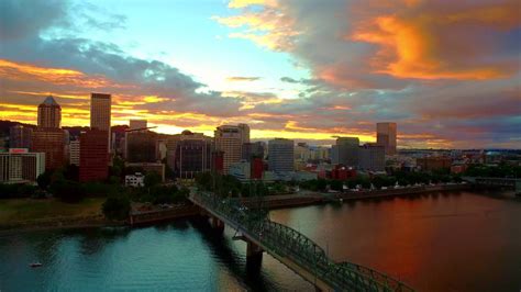 Free, open until 10 p.m. Portland Oregon Crazy Sunset Drone Footage - YouTube