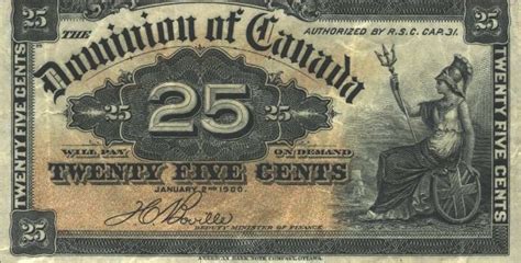 Value Of January 2nd 1900 25 Cents Bill From The Dominion Of Canada