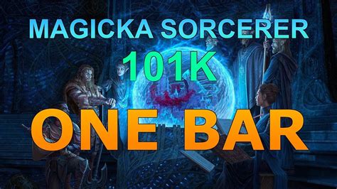 Eso Magicka Sorcerer K One Bar Build Scribes Of Fate Pts Youtube