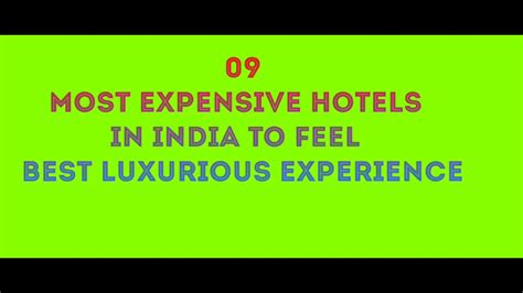 09 Most Expensive Hotels In India To Feel Best Luxurious Experience Youtube