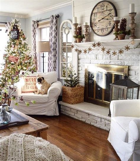 35 Lovely Christmas Living Room Decor Ideas Farm House Living Room