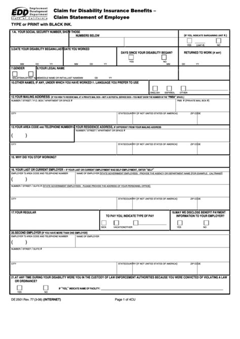 De 2501 form 2020 printable