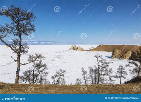 The View From Olkhon Island On Lake Baikal Shamanka Rock And Cape