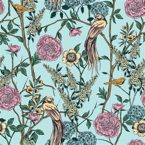 Premium Vector Victorian Garden Floral Seamless Pattern