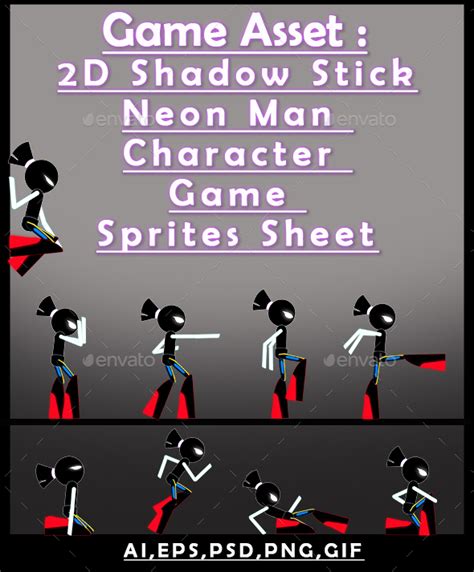 Stickman Game Sprites And Sheet Templates From Graphicriver