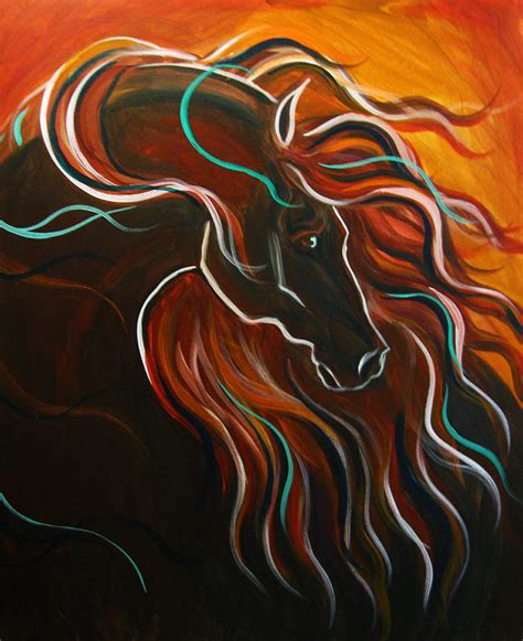 Abstract Dark Horse Painting By Leni Tarleton Pixels