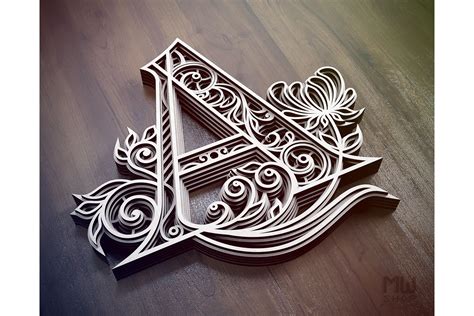 Layered Letter A, Layered letters SVG, Multilayer Letters (578862