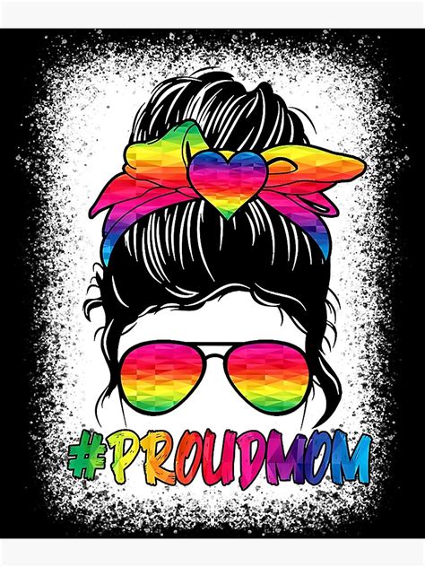 proud mom messy bun rainbow lgbt mom lgbt gay pride lgbtq poster for sale by misguidedgodpar