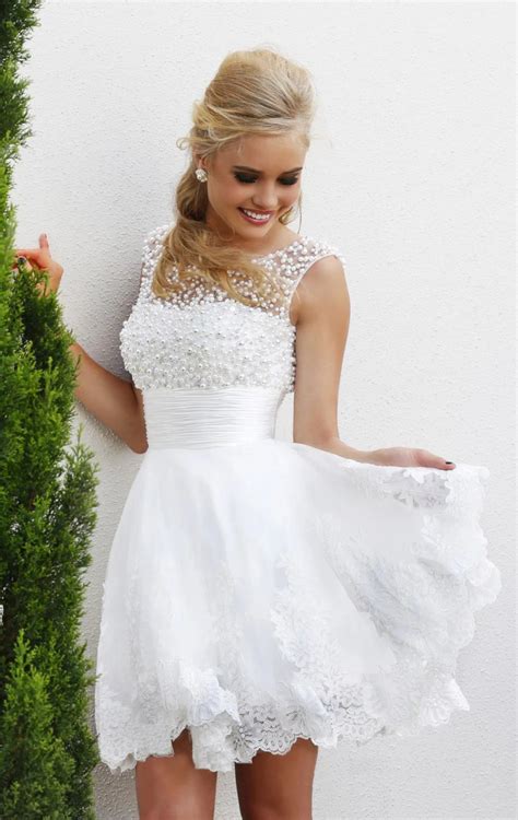 2015 White Short Wedding Dresses The Brides Sexy Lace Wedding Dress