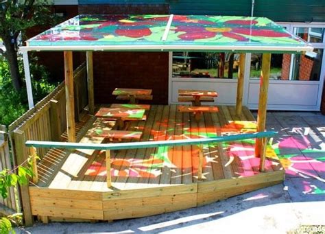 Create Beautiful Shelters With Colourful Canopies For Playgrounds From