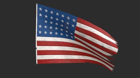 Artstation American Union Flags Civil War Game Assets